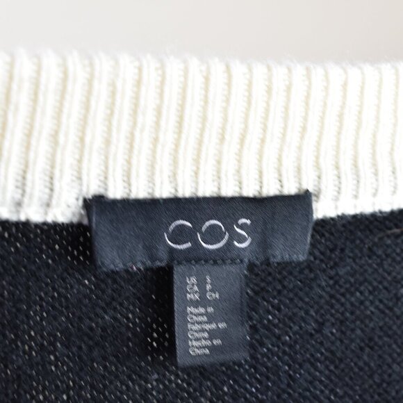 COS Knit Stripe V-Neck Wool Cardigan Sweater - S - Picture 10 of 11
